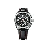 Timberland Gents 45Mm Black Dial, Black Leather Strap Watch