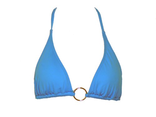 Rampage Turquoise Triangle Swimsuit-top w/Center Ring
