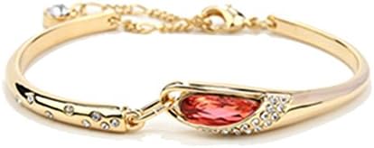 Dasion Glass Slipper Crystal Bracelet Fashion Jewelry In Europe And America(Gold Red)
