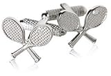 Tennis Racquet Silver Cufflinks by Cuff-Daddy