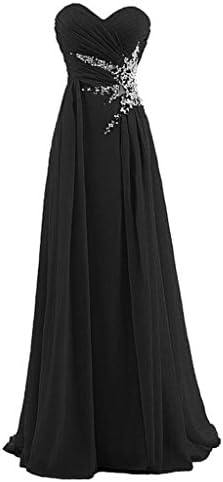 Oailiya Women's Crystals Formal Prom Bridesmaid Dress Size 10 Black