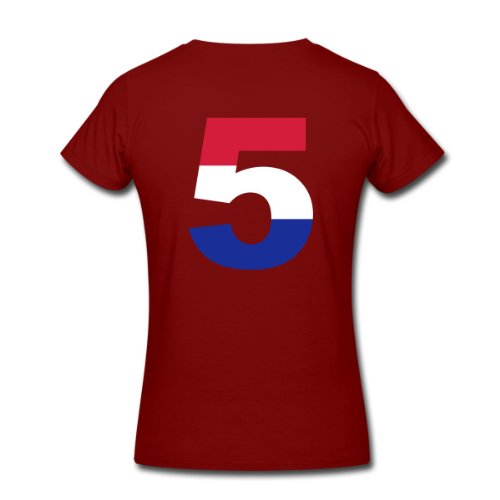 Spreadshirt Damen 5 – Netherlands Flag – T-Shirt, cranberry, XXL