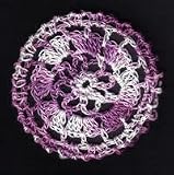 Purple Multi Floral Crocheted Hair Bun Cover- LARGE