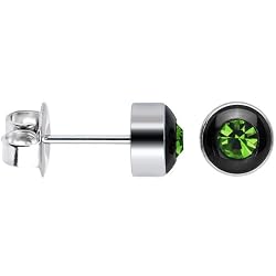 5mm Bezel August Birthstone Stud Earrings