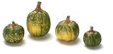 Dollhouse Miniature Artisan Set of 4 Green Pumpkins