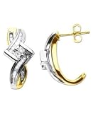 14k Two-Tone Gold Diamond Twist Earrings (3/8 ct. t.w.)