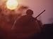 Soldier of the 11th Armored Regiment on a Tank in the Sunset. Vietnam Photographic Po...