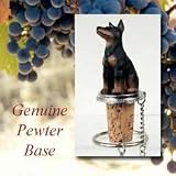 Doberman Pinscher Dog Wine Bottle Stopper - Black & Tan