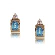 Blue Topaz and Diamond Fancy Earrings in 14 Karat Yellow Gold