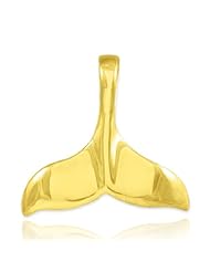 Gold Dolphin Whale Tail Pendant (14k)