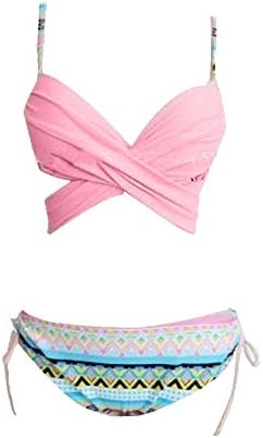 IQ Store Hotsell Sexy Women's One Piece Halter Push Up Strawberry Ruched Tankini Swim Dress pink-1Large Charming