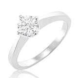0.25 Carat VS2 - GIA Certified Diamond Solitaire Engagement Ring on 14k White Gold