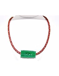 Sterling Silver Two Color Jade Necklace