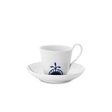 Blue Fluted Mega 8.25 Oz Cup and Saucer