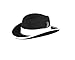 Godfather Homburg Fedora Hat in Black with White Band (Large = 23