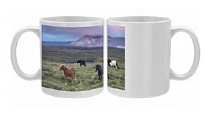 Icelandic horses, near Stykkisholmur, Snaefellsness peninsula, West Iceland, Photo Mugs