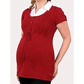 Motherhood Maternity: Short Sleeve Mock Layer Maternity Sweater