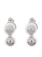 Silver One Pendientes Tu y Yo Perla Esfera