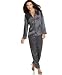 Apparel : Morgan Taylor "Royal Holiday" Solid Charmeuse Two-Piece Pajama Set