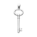 14K White Gold Key to My Heart Charm Pendant