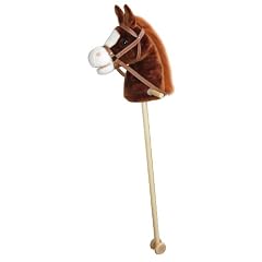 Steckenpferd, Farbe braun mit dunkelbrauner M�hne mit Funktion. Ein Ohr dr�cken und das Pferd macht Gewieher und Galopp Gr��e ca.100 cm Top Qualit�t mit Haltegriffen und Laufrollen aus Holz