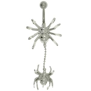 Pugster Mothers Day Gifts Belly Button Rings Spider Bead Chain Dangle Summer Fashion Belly Navel Ring Body Jewelry
