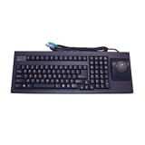 iOne Scorpius 35 PU mechanical key switch keyboard with trackball mouse PS/2 Black