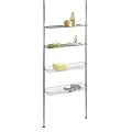 Wenko 18598100 Teleskopregal Bolsena - ausziehbar, 2 Lochdesign-Ablagen, 2 Ablagek�rbe, Chrom, 70.5 x 250-306 x 20 cm