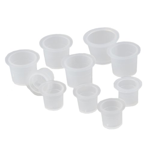100 x Tattoo Plastic Ink Cups - Select the Size