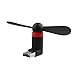 OTG USB Micro Phone Fan 2015 Portable USB /Micro OTG Phone Mini Fan with Two Leaves Two Ports for Cellphone Samsung HTC Tablet Notebook (Black 2)