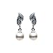 Double Leaf Faux Pearl Post Drop Earrings