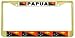 Papua New Guinea Flag Gold Tone Metal License Plate Frame Holder