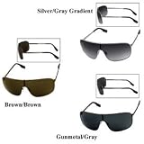 Hugo Boss - Hugo Boss Shield Sunglasses 0005/S: Silver/Gray Gradient