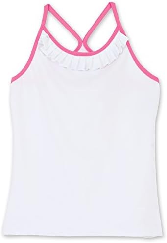 Chez Ami by Patsy Aiken Designs Girls Pleaty Tennis Top White & Pink - Size 6
