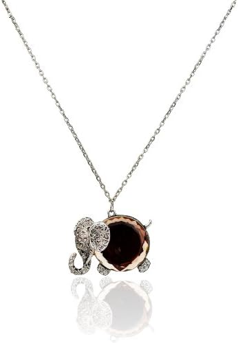 Women Vintage Rhinestone Cute Elephant Pendant Sweater Long Chain Necklace