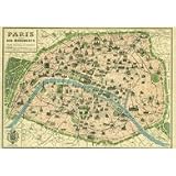 Paris Decorative Map Wrapping Paper
