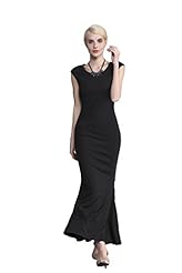 Round Neck Mermaid Cap Sleeves Sleeveless Knit Stretchy Evening Dress/Party Dress/Wedding Dress/Maxi Dress 