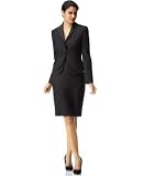 Calvin Klein Pinstriped Double-Layer Style Skirt Suit