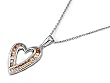 Sterling Silver CZ Necklaces - Heart - 16-18" (adjustable) Height: 23mm