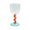 Tinted Corkscrew Stem Goblets Set of 4 - Orange/ Blue