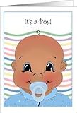 African American New Baby Announcements for a Baby Girl Card