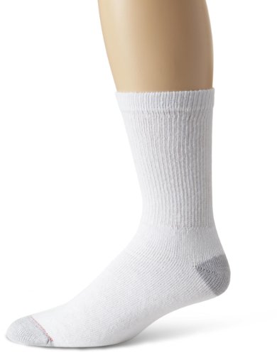 Hanes Mens 10 Pack Crew Sock, White, 6-12