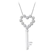 Sterling Silver 0.08 ct. Diamond "Key to My Heart" Pendant with Chain