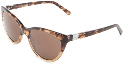 DKNY 0DY4095 355773 Cat Eye Sunglasses,Brown Havana & Brown Transparent,54 mm