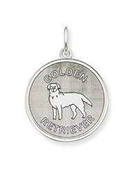 Sterling Silver Golden Retriever Disc Charm QC2688"