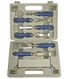 Chisels: 7 Pc Professional Wood Chisel Set w/ Sharpening Stone & PVC Case
