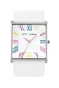 Betsey Johnson Women's Candy Brights Collection White Patent Strap Watch #BJ2113