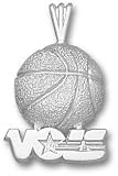 Tennessee Volunteers Solid Sterling Silver ''VOLS'' Basketball Pendant
