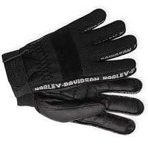 Harley-Davidson&reg; Men's Air Flow Full-Finger Gloves. Lightweight fabric gloves with pigskin leather palm. 98183-99VM