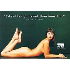 Sex Symbol Posters: christy turlington - Go Naked Than Fur Poster - 61x86cm